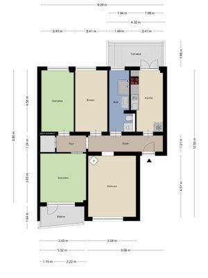 Grundriss Wohnung _ 7, Rheinstraße 1-c Kamp-Lintfort