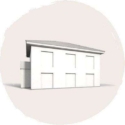 Home 13 Variante zwei Vollgeschoss Walmdach und Putzbalkon