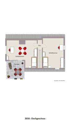 Grundriss DG visualisiert 3058