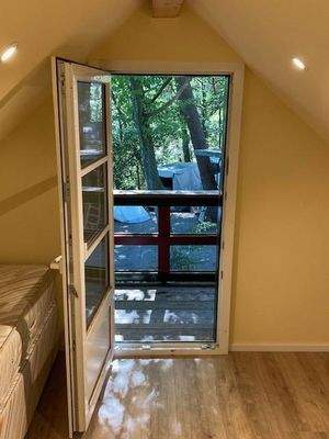 Blick auf den Balkon oben