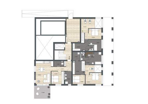 Grundriss Haus 1 Gartenebene Obergeschoss