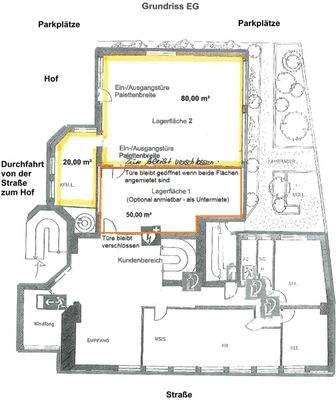 Grundriss mit Alternative zusätzliche Untermiete