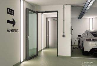 Ausgang Tiefgarage zum Aufzug