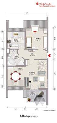 Grundriss 1. Dachgeschoss