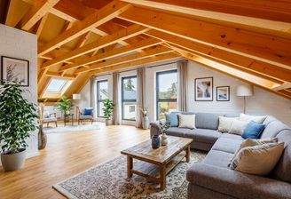 RosenHomes Visualisierung Sichtdachstuhl