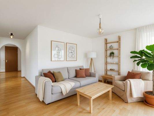 Wohnzimmer weiße Decke- (KI generiert)