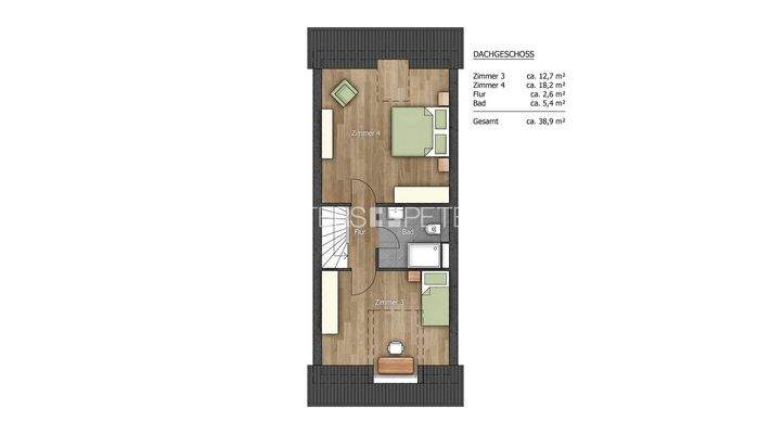 Grundrissskizze Dachgeschoss