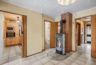 Essbereich mit Kamin