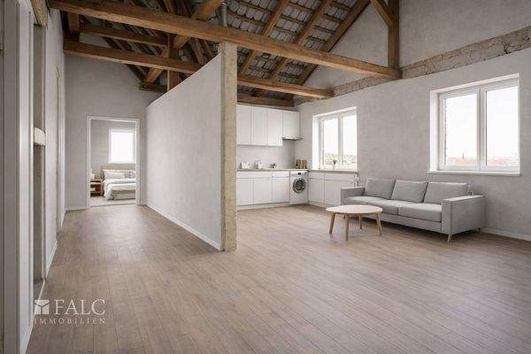 Dachgeschoss - Mögliche Gestaltung nach Renovierung (KI-Visualisierung)