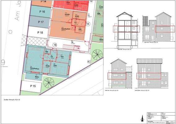 Grundriss + Ansicht Whg. 16