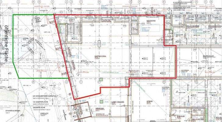 Grundriss Gastrofläche inkl. Terrasse