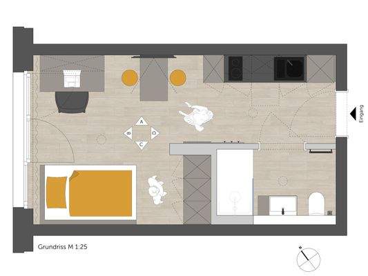 FOUR - Grundriss - Studio - 1 Zi