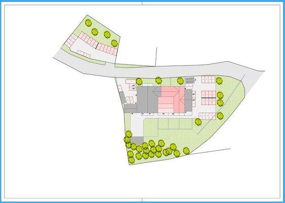Freiflächenplan mit Stellplätze