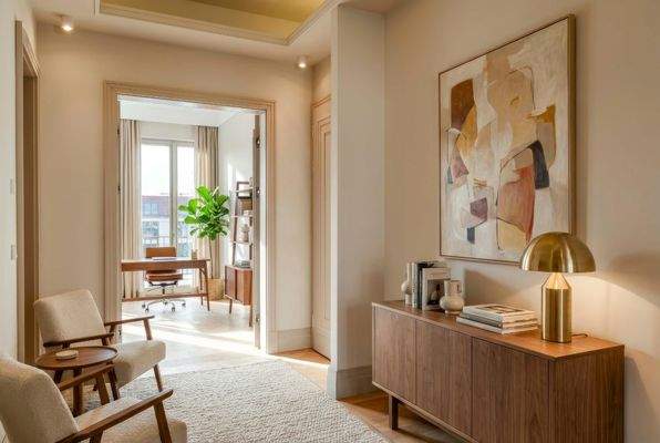 Flur & Blick ins Arbeitszimmer (Digitales Staging)