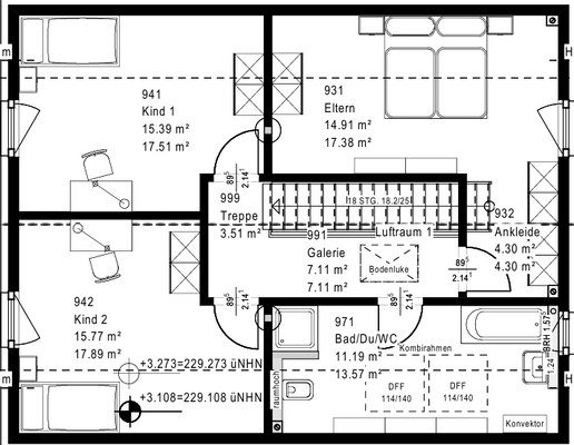 Grundriss Obergeschoss