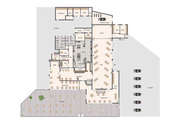 Restaurant/Saal Erdgeschoss