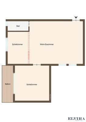Beispielgrundriss – Option 3 Zimmer 