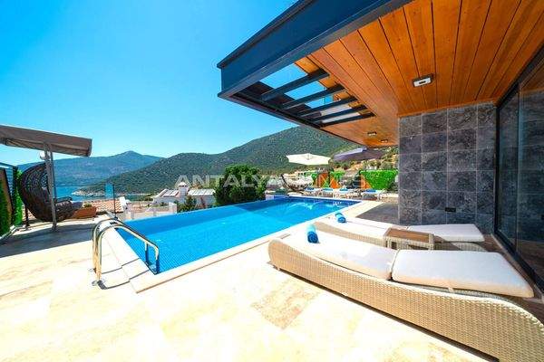 Bay View 4-Bedroom Villa with Pools in Kalkan Antalya