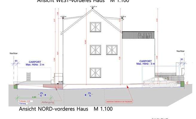 Ansicht Nord- vorderes Haus