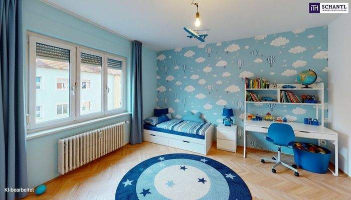 Schlafzimmer III möbliert als Kinderzimmer