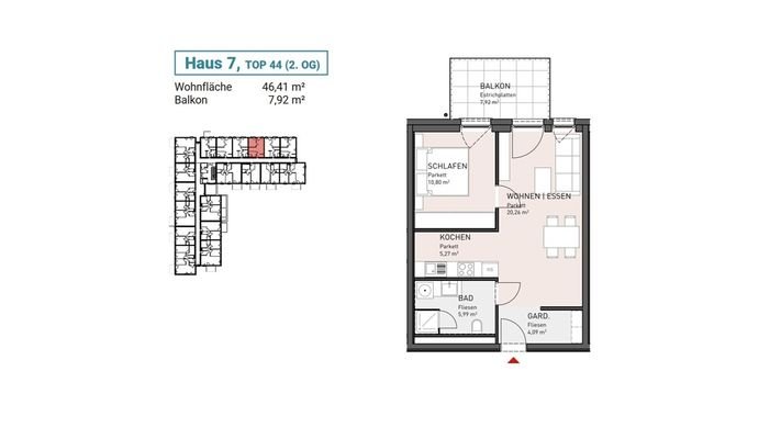 Haus 7, Top 44 (2. OG)