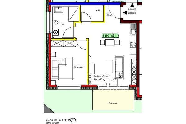 Grundriss WH-B-1 ca. 60m² (o.Gew.)