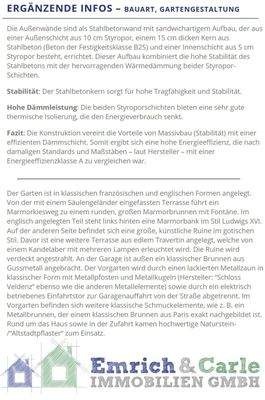 Ergänzende Infos zu Bauart u. Garten