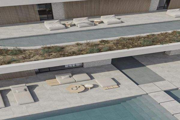 Kreta, Kokkino Chorio: Grundstück am Meer mit Genehmigung für Luxusvilla zu verkaufen