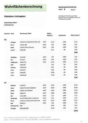 Wohnflächenberechnung S1