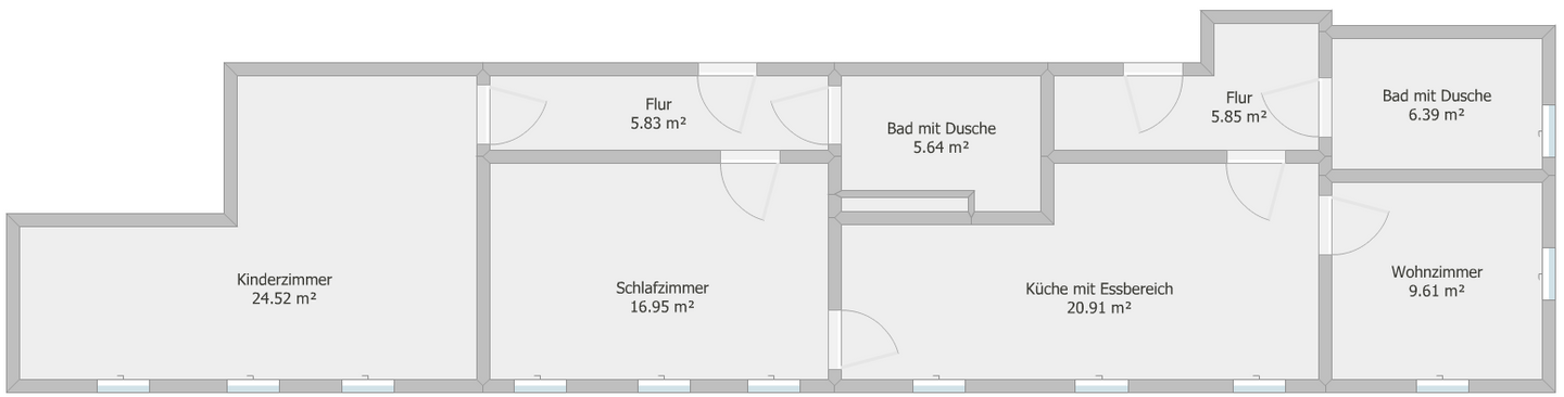 Grundriss 3-Raum (Variante 2) 