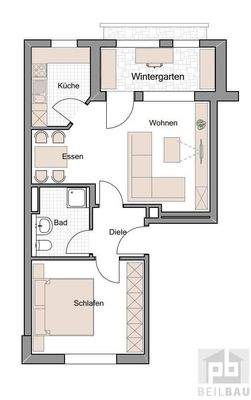 Grundrissplan W 1OG Links (nicht maßstäblich)