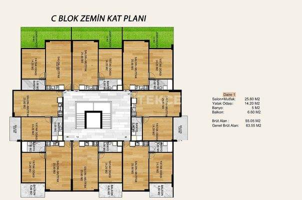 Horizontally Designed Flats in Complex with Pool in Yalova