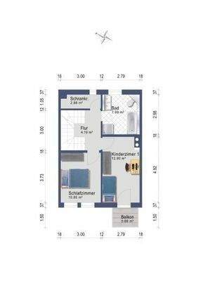  Obergeschoss Grundriss