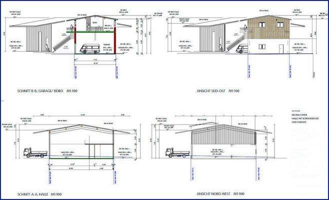 Ansichten und Schnitt