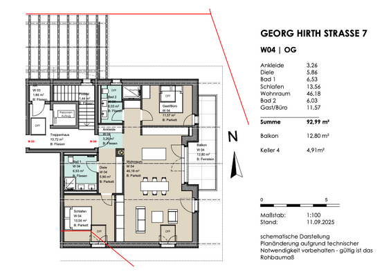 Grundriss Wohnung 4-1