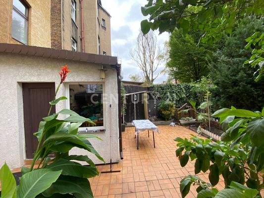 Terrasse der Erdgeschosswohnung