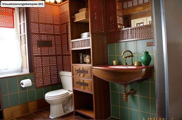 Bazimmer 1.OG als Einrichtungsbeispiel (von KI erstellt)