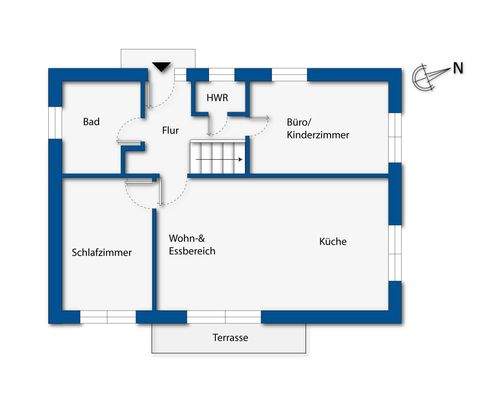 Grundrissskizze Umbauvariante EG