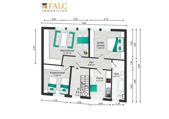 Grundriss Obergeschoss Wohnen