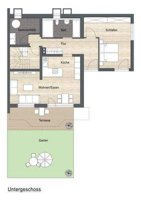 Einliegerwohnung Kellergeschoss