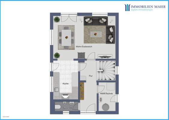 Grundriss Erdgeschoss (nicht Maßstabsgetreu)