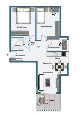 alternativer Grundriss 4 Zimmer