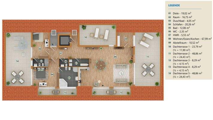 modernisierter Grundriss