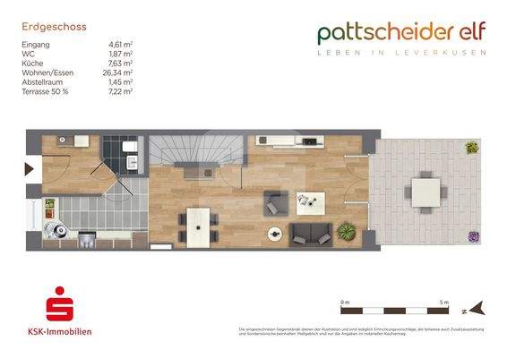 Erdgeschoss Haus links