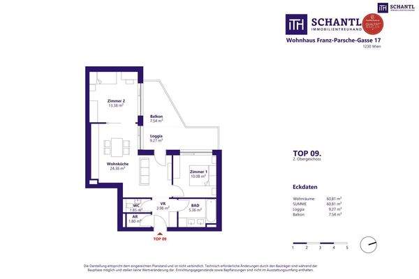 Grundriss Top 9, 2.Obergeschoss, schematische Darstellung
