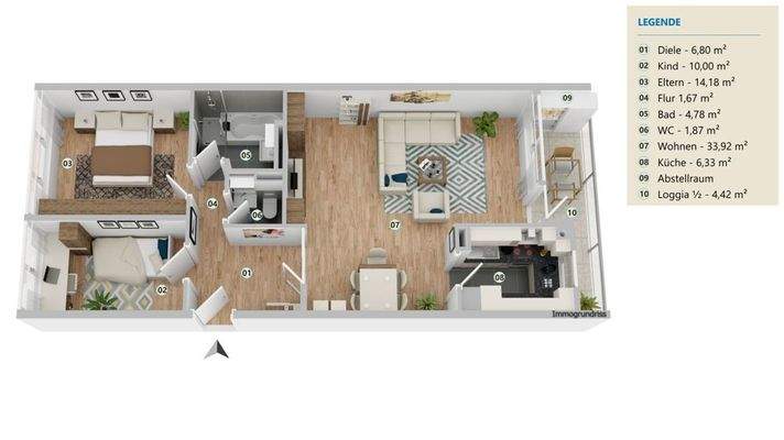 Grundriss 2. Obergeschoss links