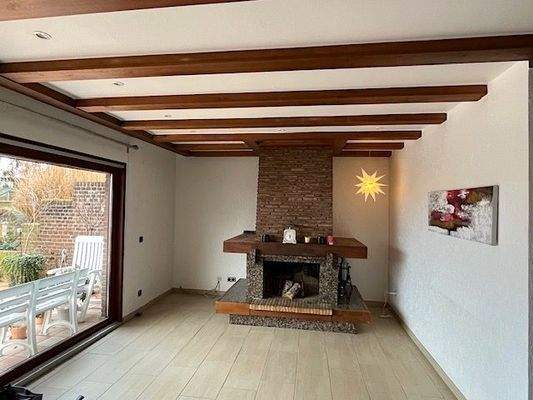 Kamin Wohnzimmer - Große Glasfront