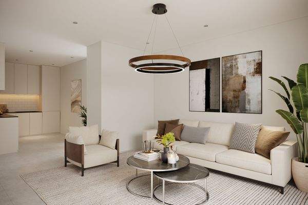 Wohnzimmer mit sich anschließender Küche