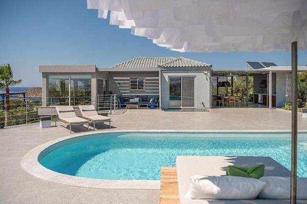 Kreta, Tersana: Wunderschöne Villa mit atemberaubendem Meer- und Sonnenuntergangsblick zu verkaufen