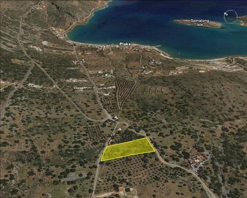 Kreta, Plaka Elounda: Baugrundstück mit Meerblick zu verkaufen